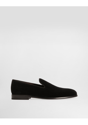 Dolce & Gabbana Pantofola - Man Driver Shoes And Loafers Black Velvet 40