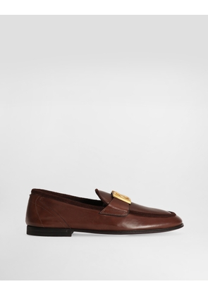 Dolce & Gabbana Calfskin Slippers - Man Driver Shoes And Loafers Brown Leather 42