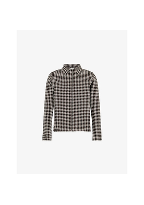 Mens Jil Sander Pointed-Collar Check Woven Jacket