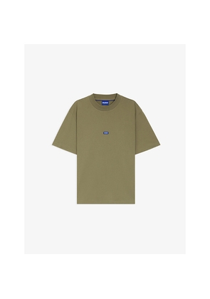 Mens Hugo Brand-Print Short-Sleeve Cotton T-Shirt