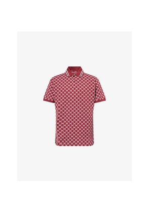 Mens Gucci Monogram-Pattern Short-Sleeve Cotton Polo Shirt