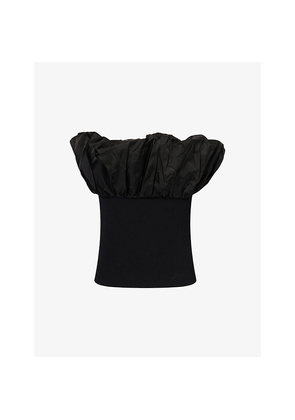 Womens Ganni Draped Bandeau Woven Top