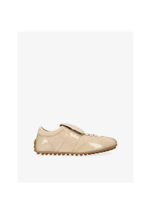 Womens TODS T-Marathon Suede and Patent-Leather Low-Top Trainers