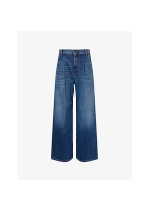 Womens Weekend Max Mara Ortles Wide-Leg Stretch-Denim Jeans