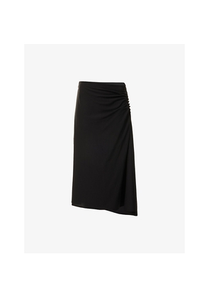Womens Dries Van Noten Hevira Draped Cotton-Jersey Midi Skirt