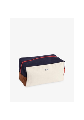 Womens Hay Branded Colour-Block Cotton Wash Bag