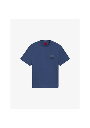 Mens Hugo Brand-Print Short-Sleeve Cotton T-Shirt
