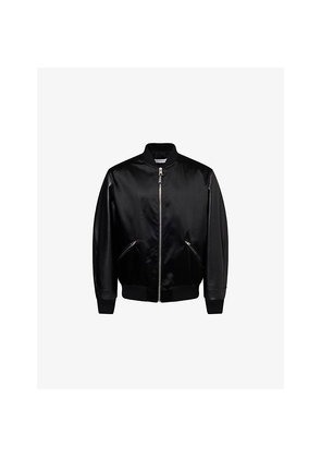Mens Givenchy Contrast-Satin Regular-Fit Leather Jacket