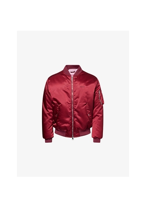 Mens Gucci Embossed-Logo Padded Bomber Jacket