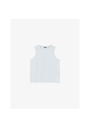 Womens Joseph Round-Neck Regular-Fit Cotton and Silk-Blend Tank Top