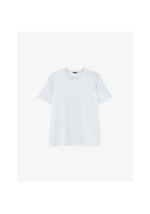 Womens Joseph Round-Neck Regular-Fit Cotton and Silk-Blend T-Shirt