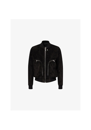 Mens Rick Owens Bauhaus Flight Leather Bomber Jacket