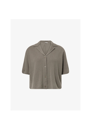 Womens Simkhai Alma Camp Boxy-Fit Cashmere Shirt