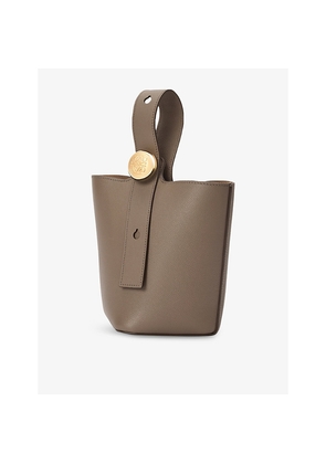 Womens Loewe Pebble Mini Leather Bucket Bag
