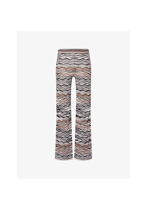 Womens Missoni Graphic-Pattern Flared Knit Trousers