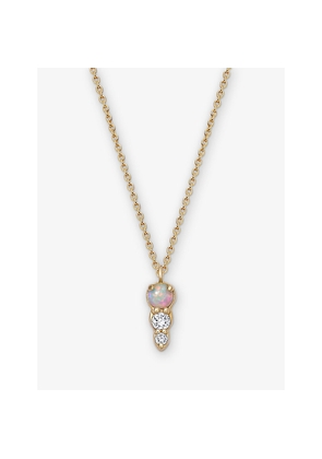 Womens Astley Clarke Interstellar 14ct Yellow-Gold, Opal and 0.055ct Lab-Grown Diamond Pendant Necklace