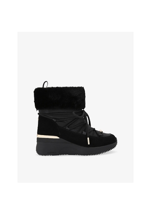 Womens Carvela Skyline Suede and Woven Wedge Ankle Boots