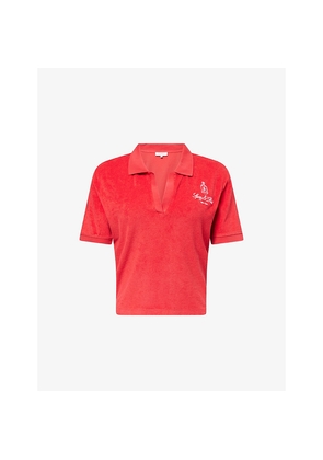 Womens Sporty & Rich Vendome Terry Cotton-Jersey Polo Shirt