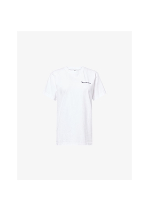 Womens Sporty & Rich Health Is Wealth Round-Neck Cotton-Jersey T-Shirt