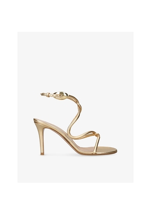 Womens Gianvito Rossi Black Mamba 85 Leather Heeled Sandals