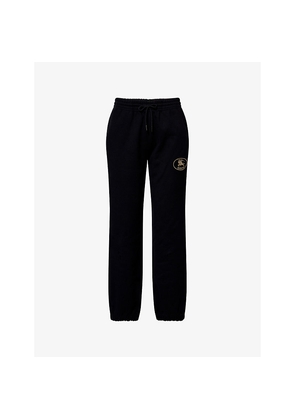 Womens Burberry Brand-Embroidery Straight-Leg Cotton-Jersey Jogging Bottoms