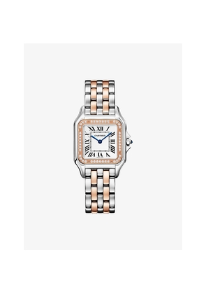 Crw3Pn0015 Panthère De Cartier Medium 18ct Rose-Gold, Steel and Diamond Quartz Watch