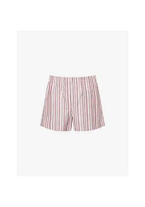 Mens Gucci Stripe-Print Relaxed-Fit Cotton-Poplin Shorts
