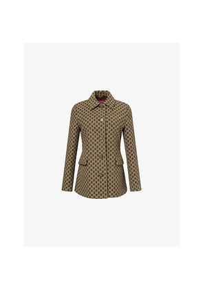 Womens Gucci Monogram Bouclé Cotton-Blend Jacket