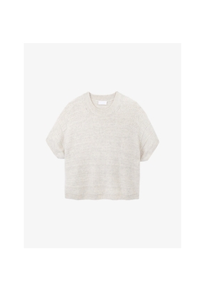 Womens The White Company Short-Sleeved Textured Knitted T-Shirt
