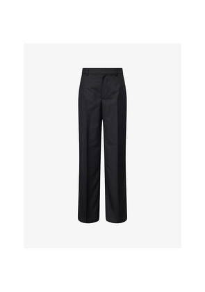 Womens Gucci Relaxed-Fit Wide-Leg Wool Trousers