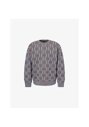 Mens Giorgio Armani Patterned Knitted Wool Jumper