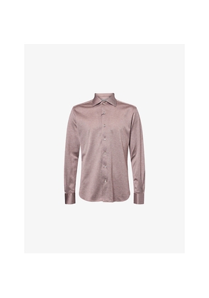 Mens Corneliani Pointed-Collar Long-Sleeve Jersey Shirt