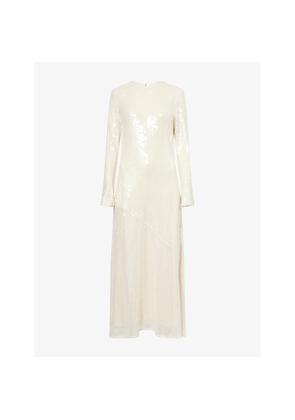Womens Rotate Birger Christensen Kaisa Long-Sleeve Sequin-Embellished Maxi Dress
