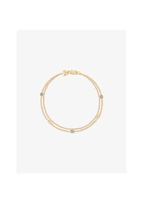 Womens Astrid & Miyu Opal Charm 18ct Yellow Gold-Plated Sterling-Silver and Nano-Gem Double Bracelet