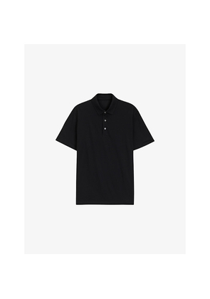Mens Beckham x Boss Regular-Fit Short-Sleeve Cotton and Silk-Blend Polo