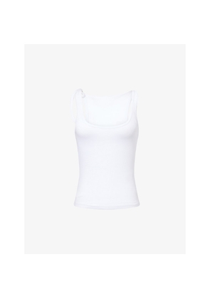 Womens Samsoe Samsoe Saclanton Overlay Stretch-Cotton Top