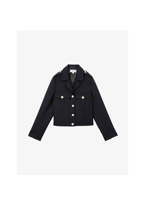 Womens Reiss Jaque Cropped Wool Jacket