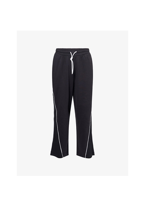 Mens Gymshark Collegiate Straight-Leg Cotton-Jersey Trousers