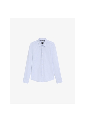 Mens Boss Graphic-Print Regular-Fit Stretch-Woven Shirt
