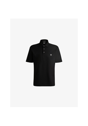 Mens Boss Logo-Embroidered Short-Sleeve Cotton Polo
