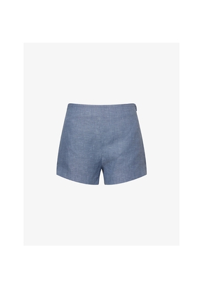 Womens Posse Thea High-Rise Linen Shorts