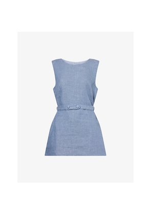 Womens Posse Thea Sleeveless Linen Tunic Top