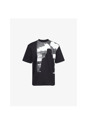 Mens Hoodrich Graphic-Print Relaxed-Fit Cotton T-Shirt