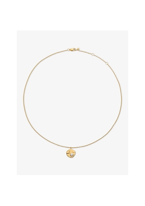 Womens Monica Vinader Capri 18ct Yellow Gold Vermeil and Pearl Disc Necklace