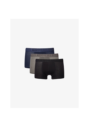 Mens Diesel Branded-Waistband Pack-Of-Three Stretch-Cotton Boxer Briefs