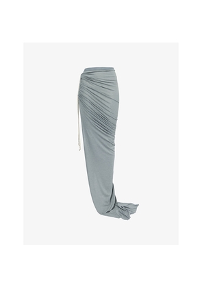 Womens Rick Owens Edfu Slit Woven Maxi Skirt