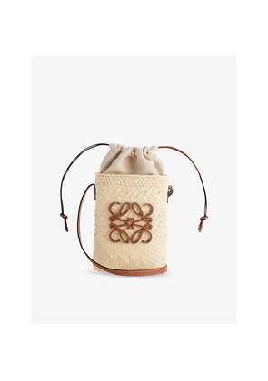 Womens Loewe Anagram Square Raffia Cross Body Bag