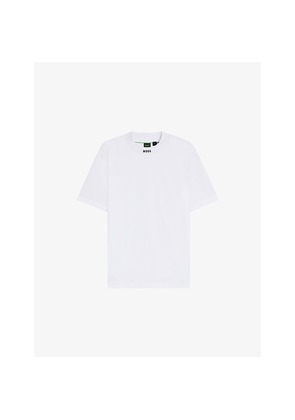 Mens Boss Logo-Collar Short-Sleeve Stretch-Cotton T-Shirt