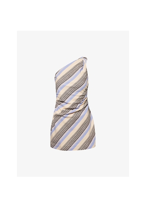 Womens Faithfull The Brand Marga Striped Cotton and Linen-Blend Mini Dress
