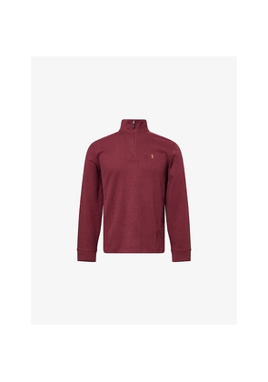 Mens Polo Ralph Lauren Embroidered-Logo Long-Sleeve Knitted Polo Top